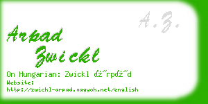 arpad zwickl business card